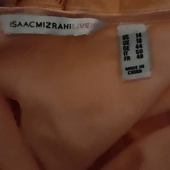 Issac Mizrahi Live Coral Boho Blouse Size 14 - Picture 3 of 4